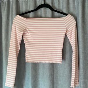 Pink Striped Crop top